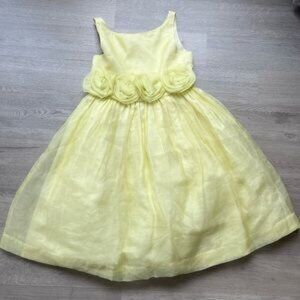 Janie and Jack Yellow Taffeta Silk Special Occassion Dress (6)